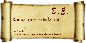 Dancziger Edvárd névjegykártya